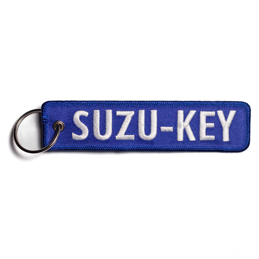 SUZU-KEY - Motorrad Schlüsselanhänger - bestickt & kratzfest - 130 x 30 mm