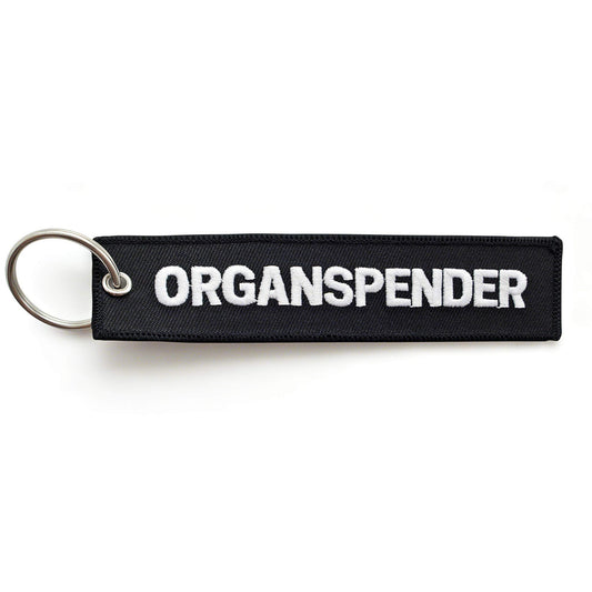 ORGANSPENDER - Motorrad Schlüsselanhänger - bestickt & kratzfest - 130 x 30 mm